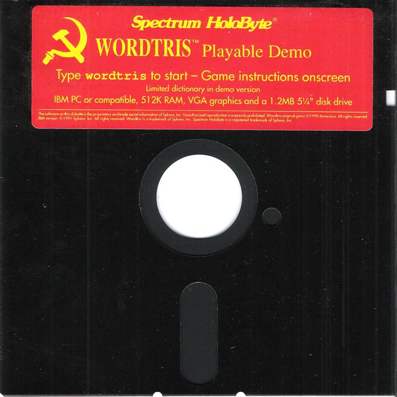 Media for Wordtris (DOS) (5.25" Demo version)