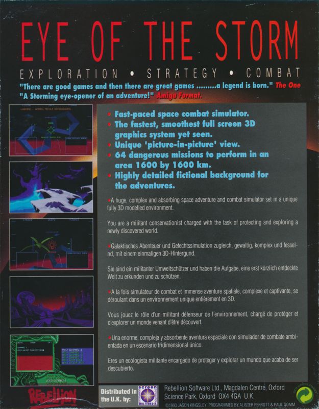 Back Cover for Eye of the Storm (DOS)