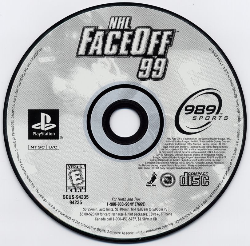 Media for NHL FaceOff '99 (PlayStation)