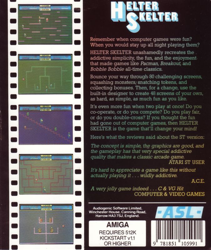 Back Cover for Helter Skelter (Amiga)