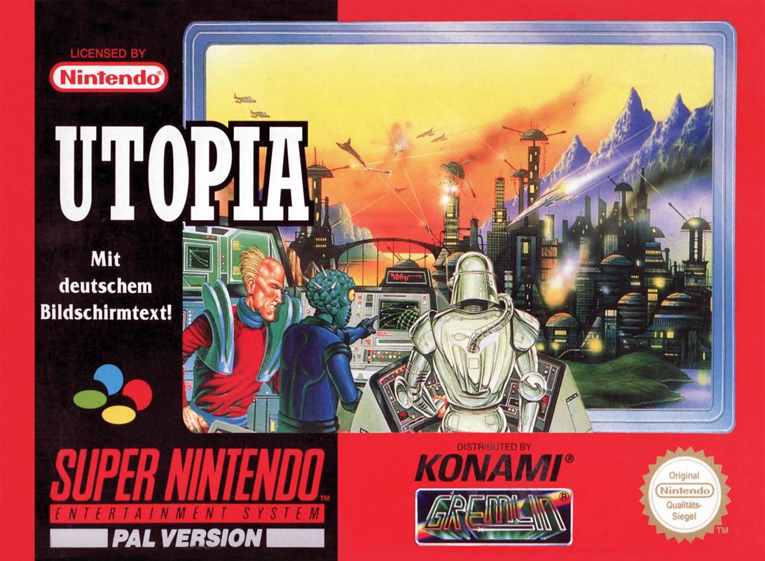 Front Cover for Utopia: The Creation of a Nation (SNES)