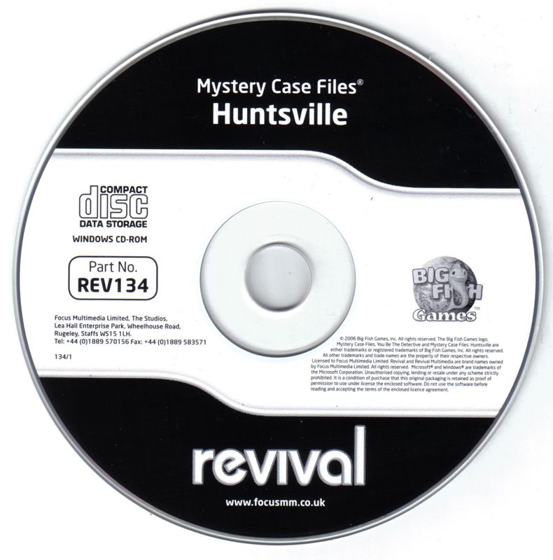 Mystery case files huntsville cover or packaging material mobygames