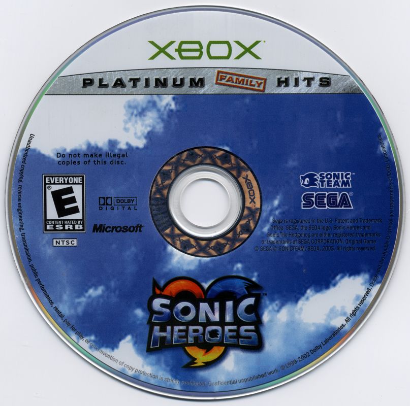 Media for Sonic Heroes (Xbox) (Platinum Family Hits release)