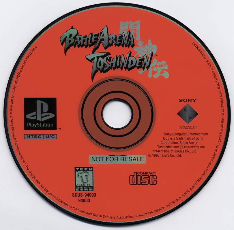 Media for Battle Arena Toshinden (PlayStation) (Pack-in release)