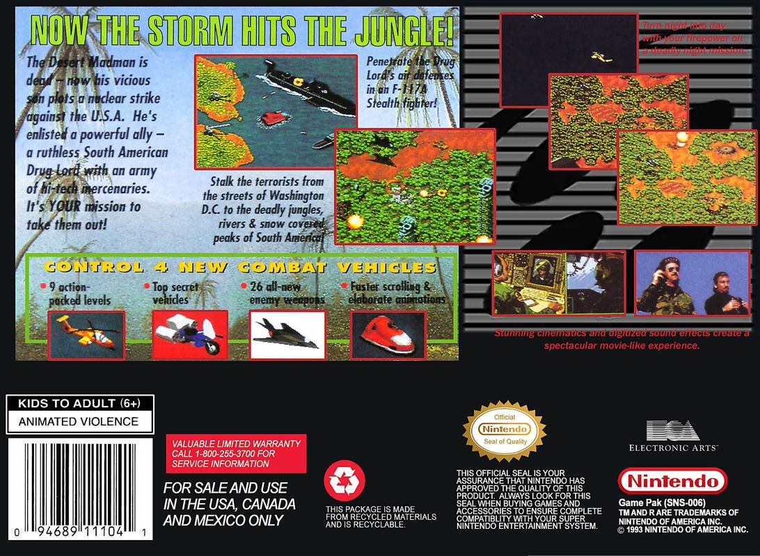 Back Cover for Jungle Strike (SNES)