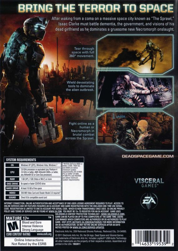 Back Cover for Dead Space 2 (Windows)