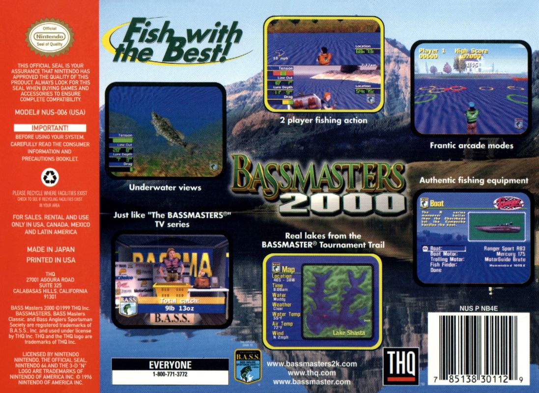 Back Cover for BassMasters 2000 (Nintendo 64)