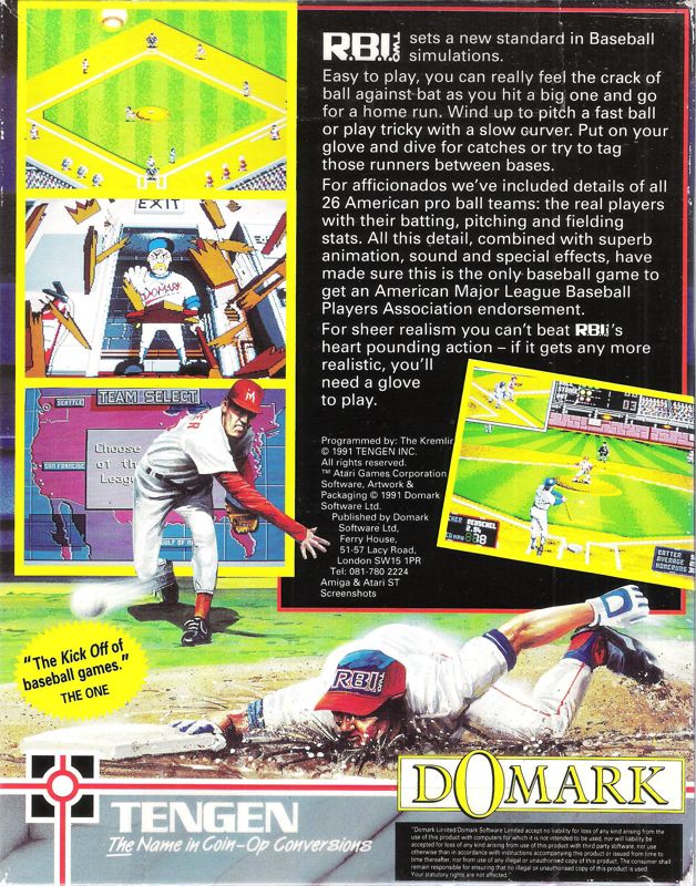 Back Cover for R.B.I. Baseball 2 (DOS) (Dual Media release)