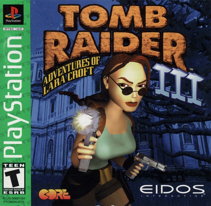 Front Cover for Tomb Raider III: Adventures of Lara Croft (PlayStation) (Greatest Hits release)