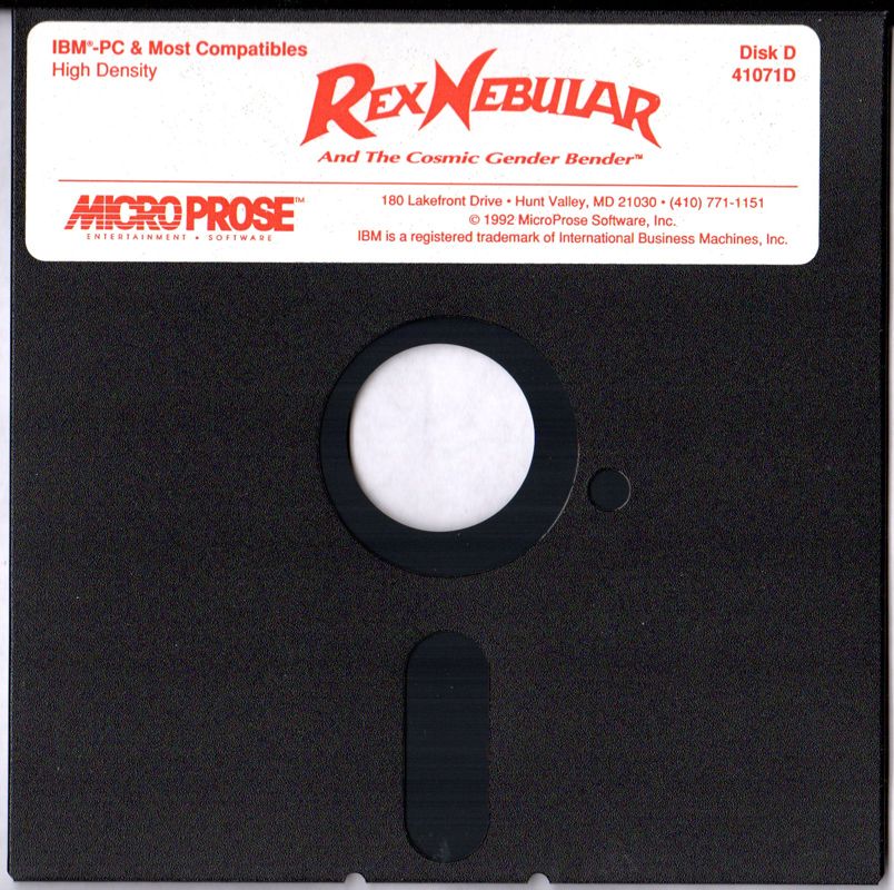Media for Rex Nebular and the Cosmic Gender Bender (DOS) (5.25" disk version): Disk D