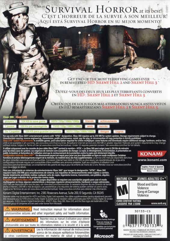 SILENT HILL HD COLLECTION - XBOX 360