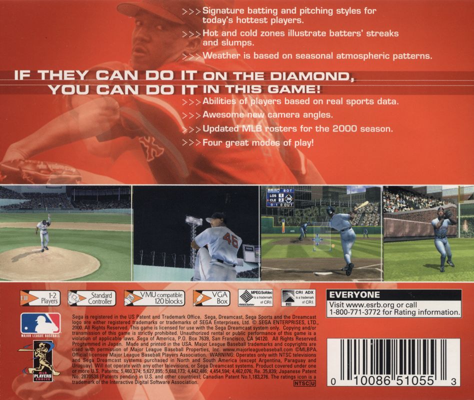 Back Cover for World Series Baseball 2K1 (Dreamcast)