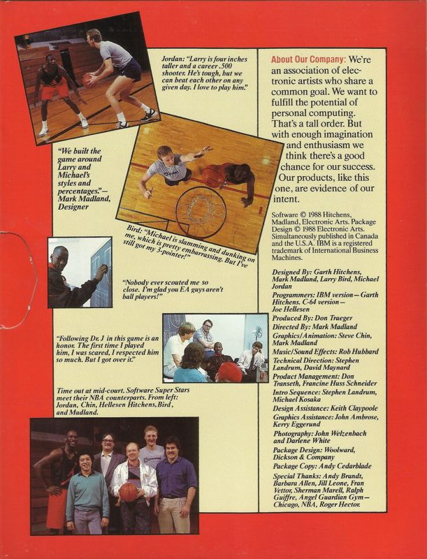 Inside Cover for Jordan vs Bird: One on One (DOS) (Dual Media Release)