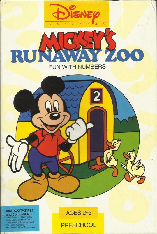 Front Cover for Mickey's Runaway Zoo (DOS) (3.5" Release)