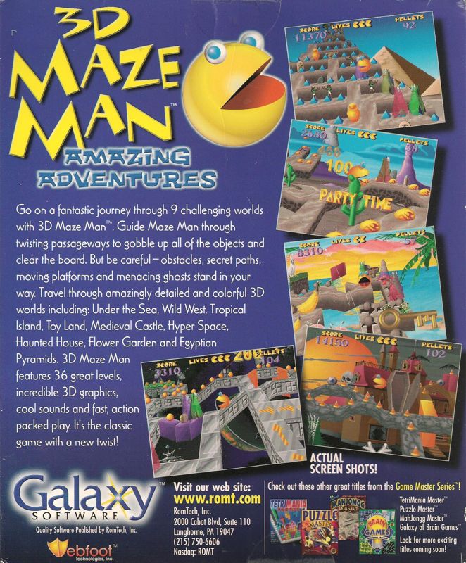 Back Cover for 3D Maze Man: Amazing Adventures (Windows)