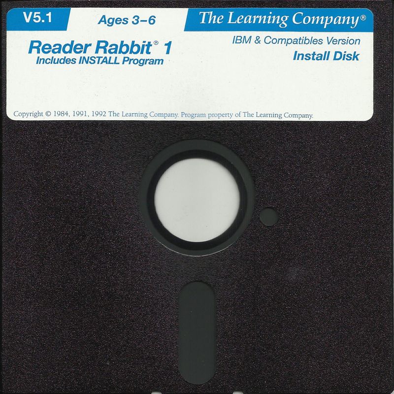 Media for Reader Rabbit (DOS) (Dual Media release Version 5.1 (Released as "Reader Rabbit 1" in 1992) (*supports windows 3.x)): Install Disk