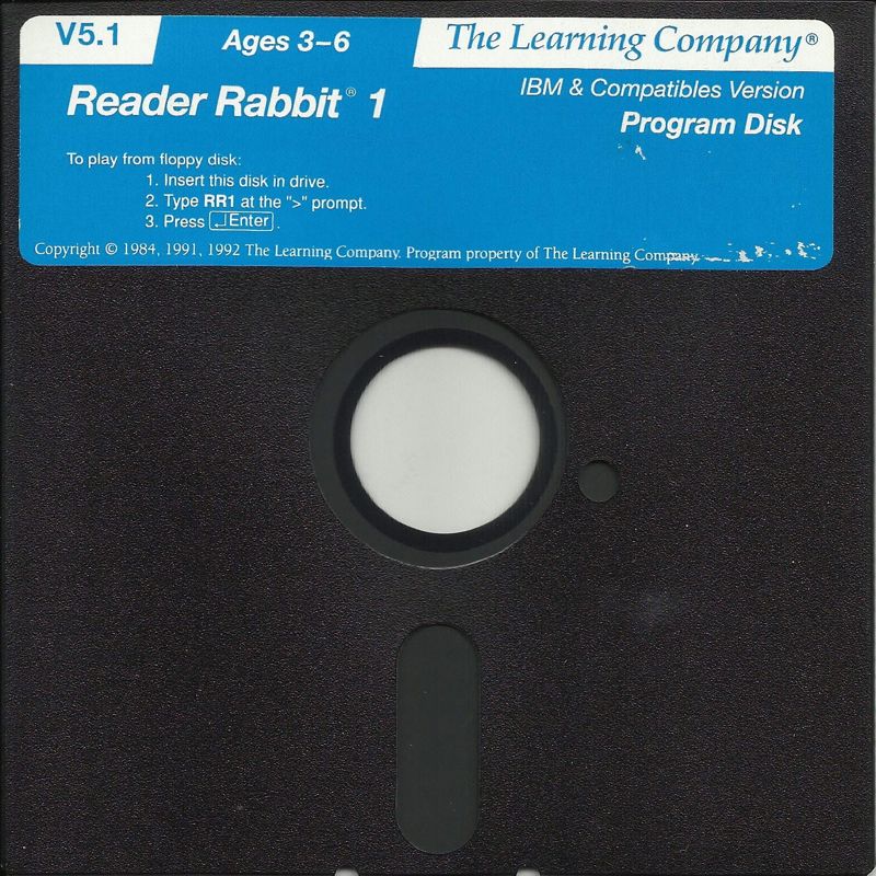 Media for Reader Rabbit (DOS) (Dual Media release Version 5.1 (Released as "Reader Rabbit 1" in 1992) (*supports windows 3.x)): Program Disk