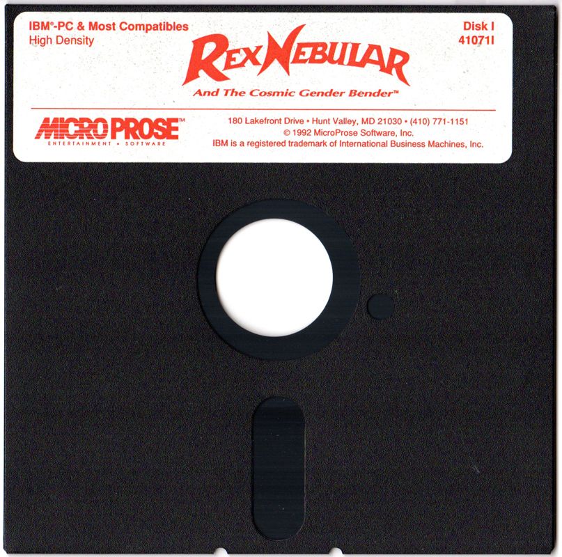Media for Rex Nebular and the Cosmic Gender Bender (DOS) (5.25" disk version): Disk I