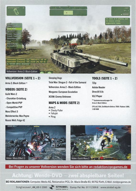 Back Cover for Arma II (Windows) (PC Games 0472012 covermount (Black Edition))