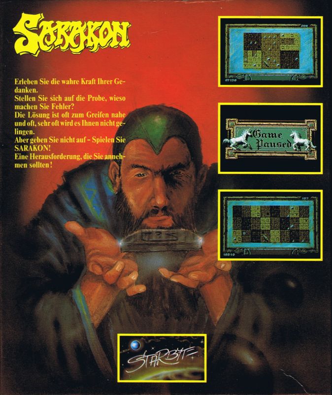 Back Cover for Sarakon (Commodore 64)