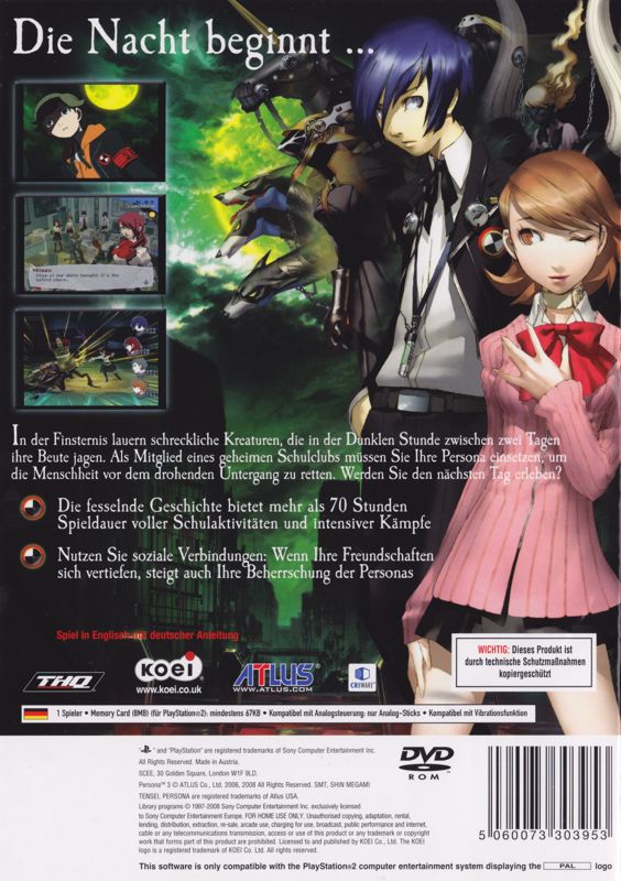 Shin Megami Tensei: Persona 3 cover or packaging material - MobyGames