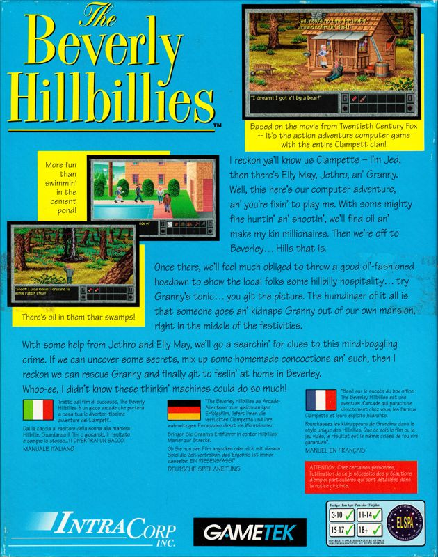 Back Cover for The Beverly Hillbillies (DOS)
