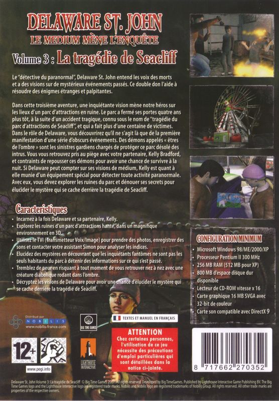 Back Cover for Delaware St. John: Volume 3: The Seacliff Tragedy (Windows)