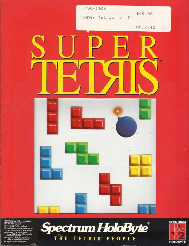 Front Cover for Super Tetris (DOS): with plastic window