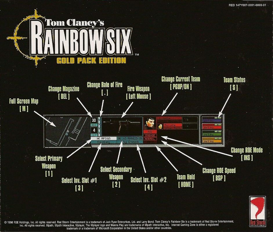 Other for Tom Clancy's Rainbow Six: Gold Pack Edition (Windows): Jewel Case - Back