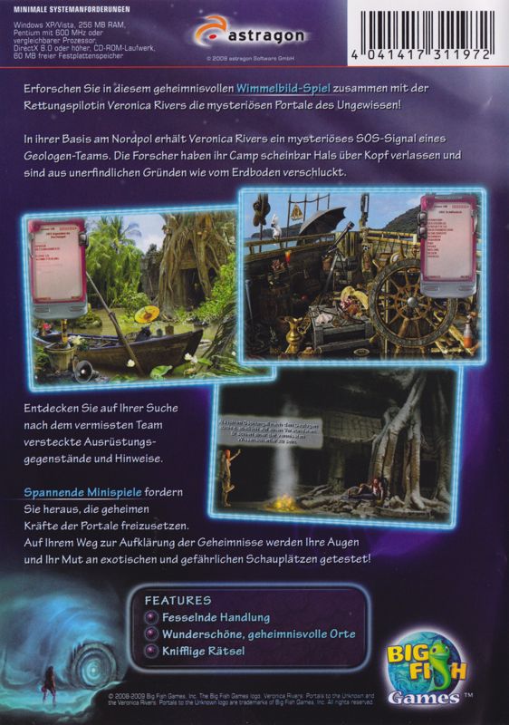 Back Cover for Veronica Rivers: Portals to the Unknown (Windows)