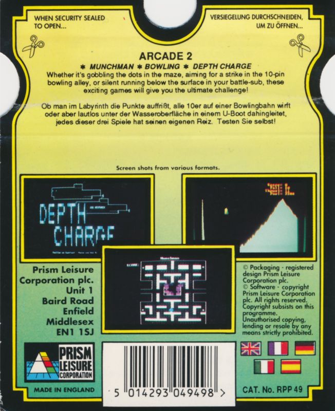Back Cover for Arcade 2 (DOS) (The 16-bit Pocket Power Collection)