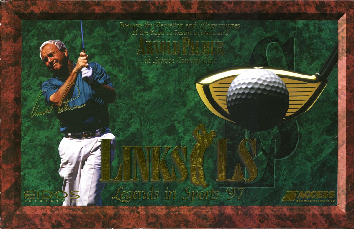 Front Cover for Links LS: Legends in Sports - 1997 Edition (DOS) (Double-width lid/tray type Box, with a 3-CD Jewel Case in a molded tray.)