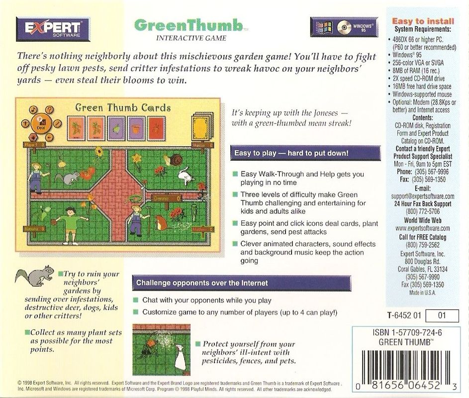 Back Cover for Green Thumb Cards (Windows)