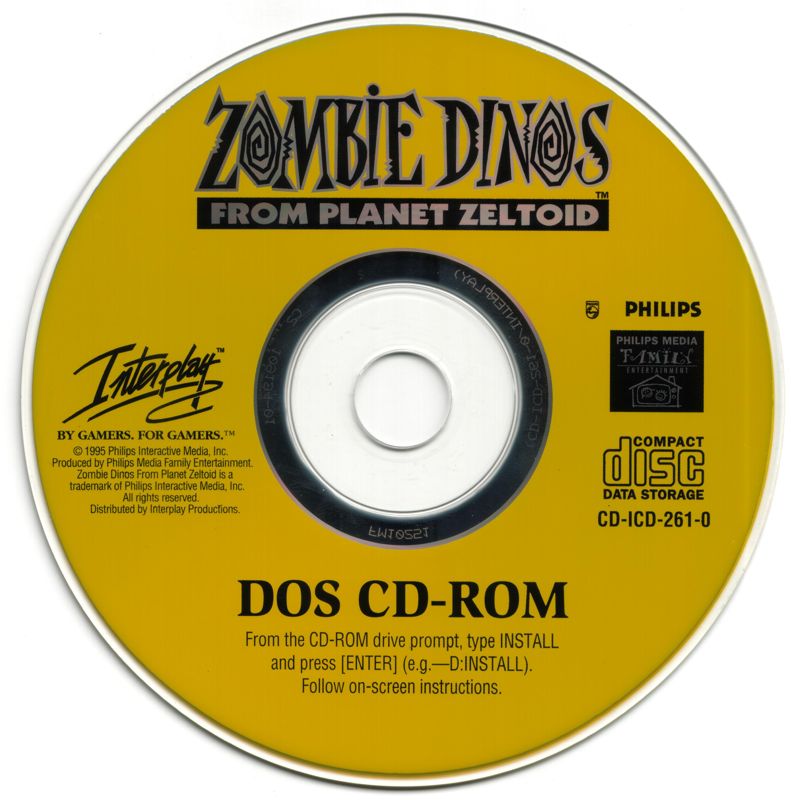 Media for Zombie Dinos from Planet Zeltoid (DOS)