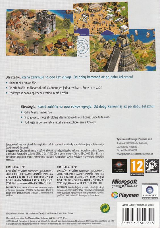 Back Cover for Age of Empires: Collector's Edition (Windows) (Ubisoft eXclusive release)