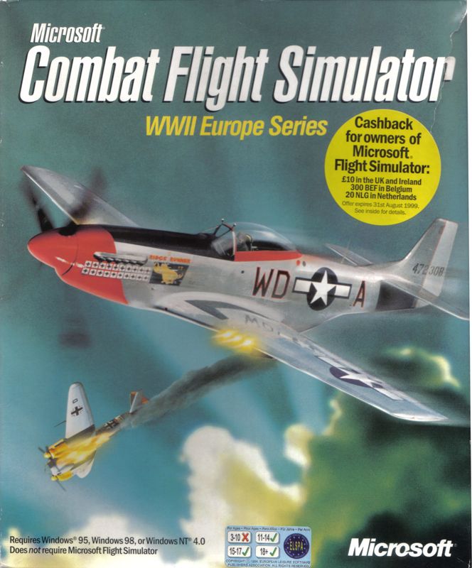 Front Cover for Microsoft Combat Flight Simulator: WWII Europe Series (Windows) (English International CD UK/Benelux): Alternate front cover with cash-back offer and ELSPA rating