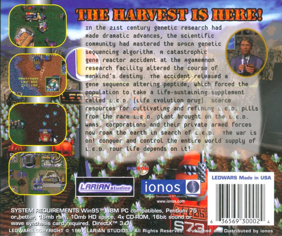 Other for The L.E.D. Wars (Windows): Jewel case - back
