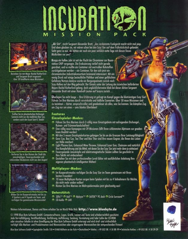 Back Cover for Incubation: The Wilderness Missions (Windows)