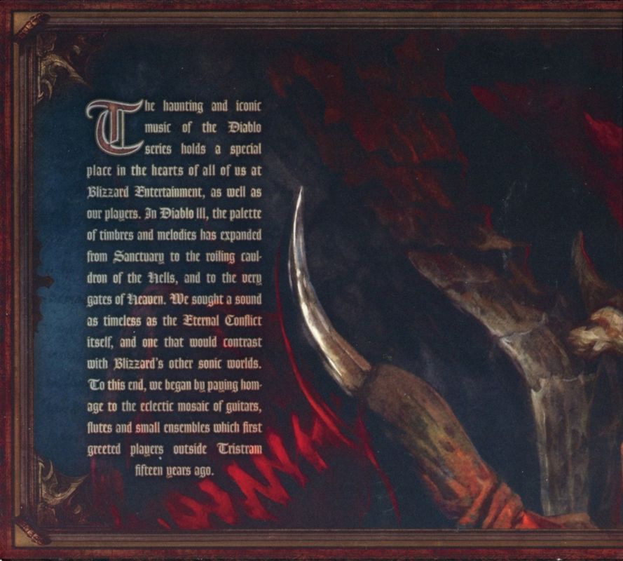 Soundtrack for Diablo III (Collector's Edition) (Macintosh and Windows): Digipak - Inside Left