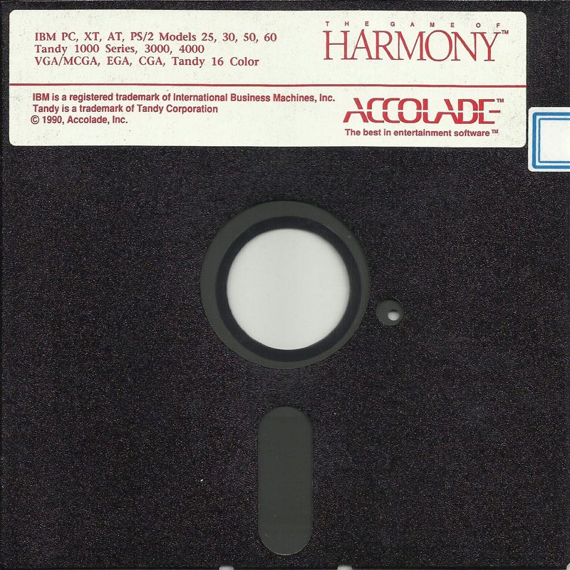 Media for The Game of Harmony (DOS) (5.25" Release (version 1.0))