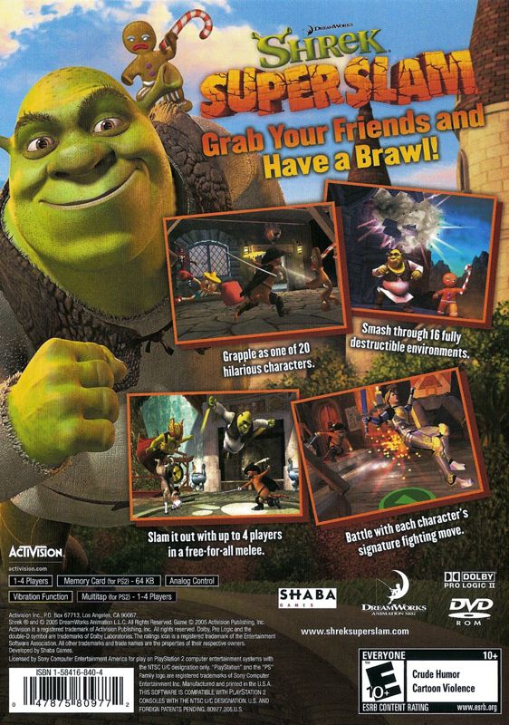 Back Cover for Shrek SuperSlam (PlayStation 2)