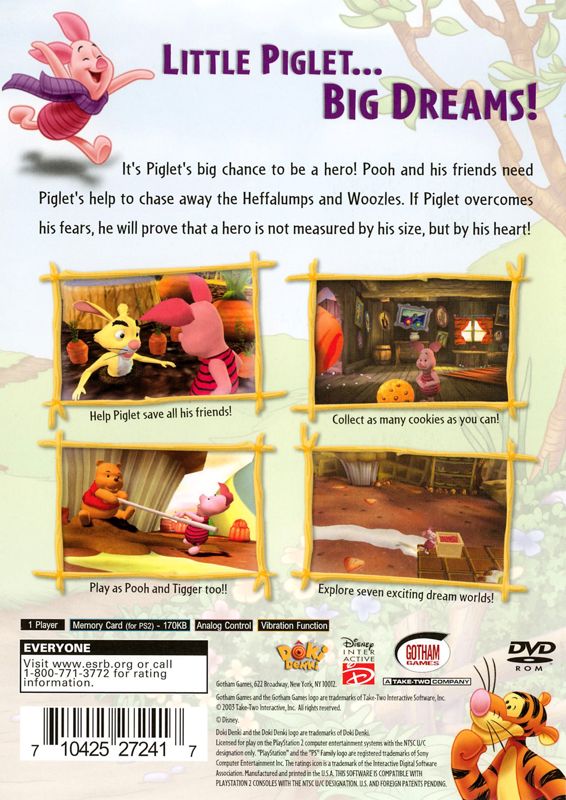 Back Cover for Piglet's Big Game (PlayStation 2)