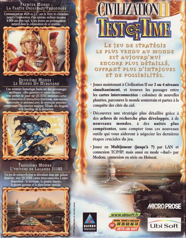 Back Cover for Civilization II: Test of Time (Windows)