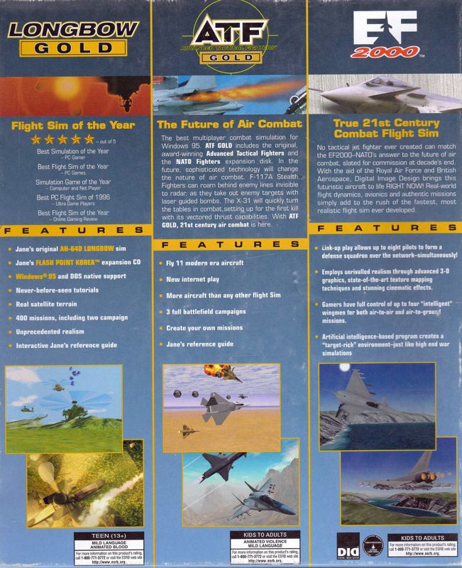 Back Cover for Ultimate Flight Series II (DOS and Windows)