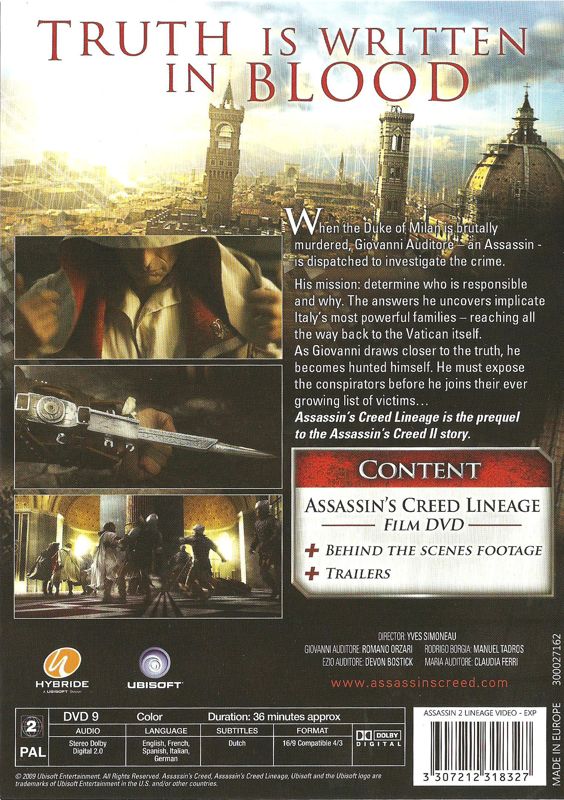 Other for Assassin's Creed: Brotherhood (Codex Edition) (PlayStation 3): Lineage - Back