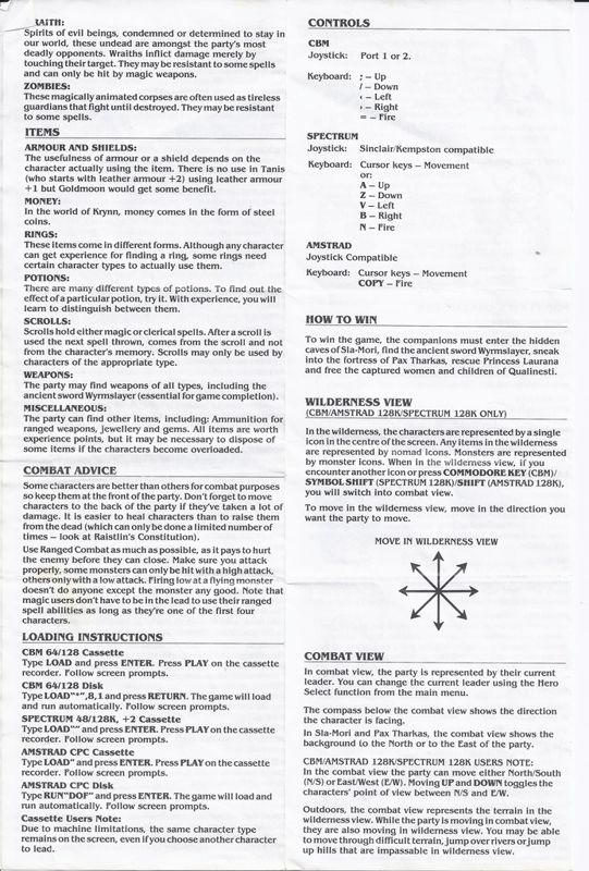 Manual for Dragons of Flame (Commodore 64) (US GOLD 5.25 Floppy Disk Version.): Page 3