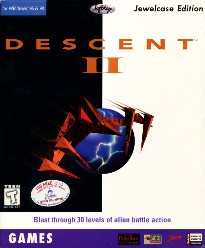 Front Cover for Descent II (DOS and Windows) (Softkey Jewel case edition)