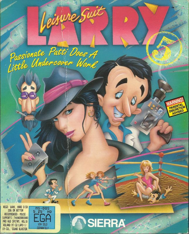 Front Cover for Leisure Suit Larry 5: Passionate Patti Does a Little Undercover Work (DOS) (5.25" disk release)
