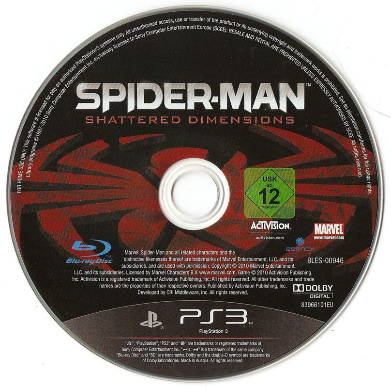 Media for Spider-Man: Shattered Dimensions (PlayStation 3)