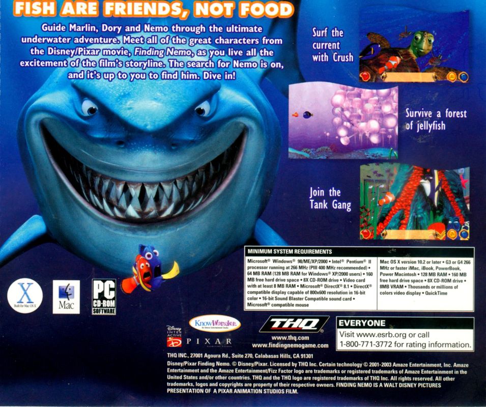 Disney•Pixar Finding Nemo cover or packaging material - MobyGames